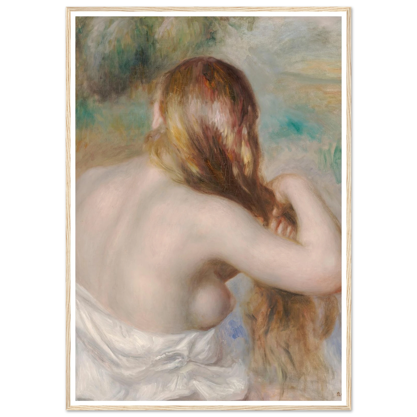 Blonde Braiding Her Hair (1886) Art Print | Pierre Auguste Renoir-Quipham Collections