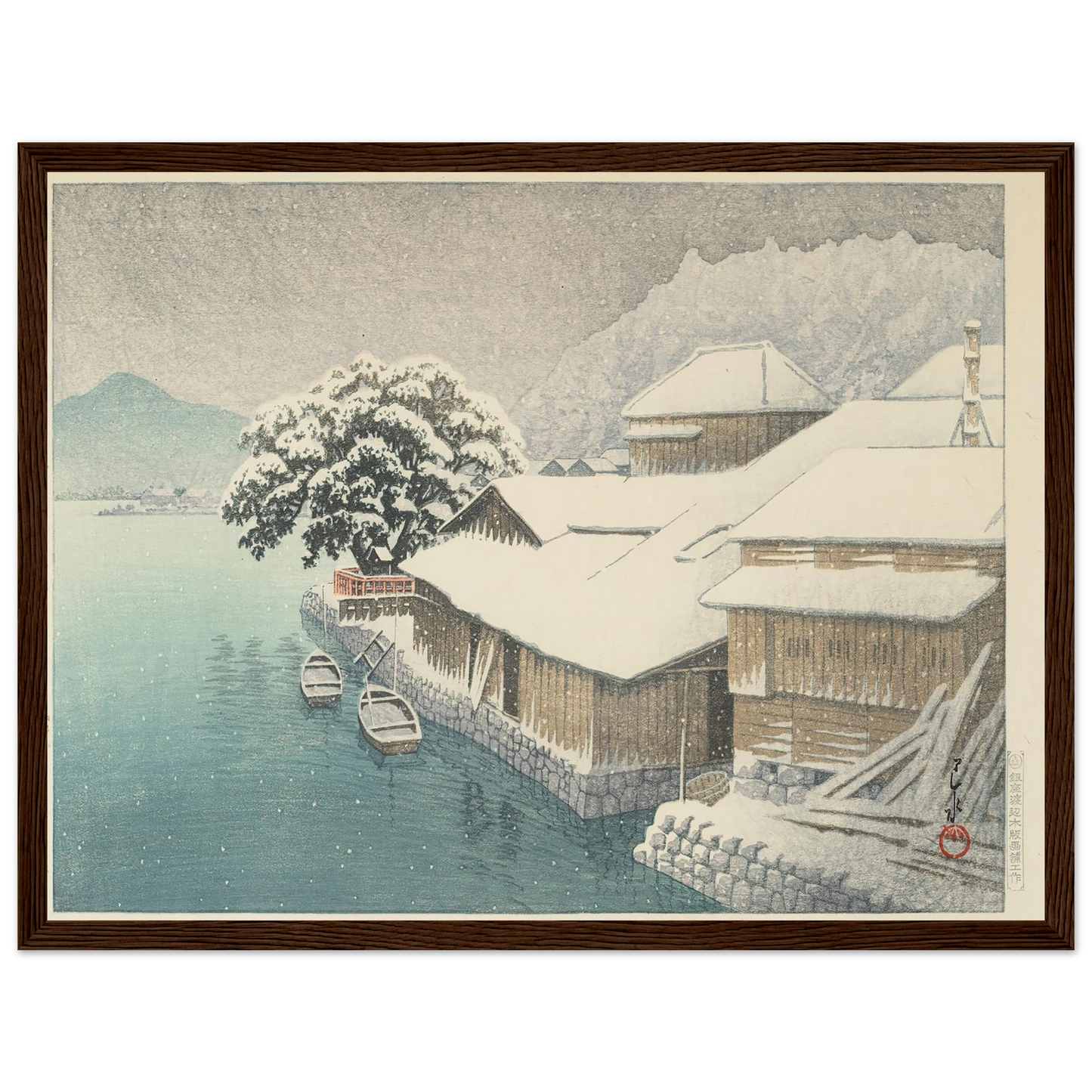 Ishinomaki no bosetsu (Evening Snow at Ishinomaki) (1935) Art Print | Kawase Hasui-Quipham Collections