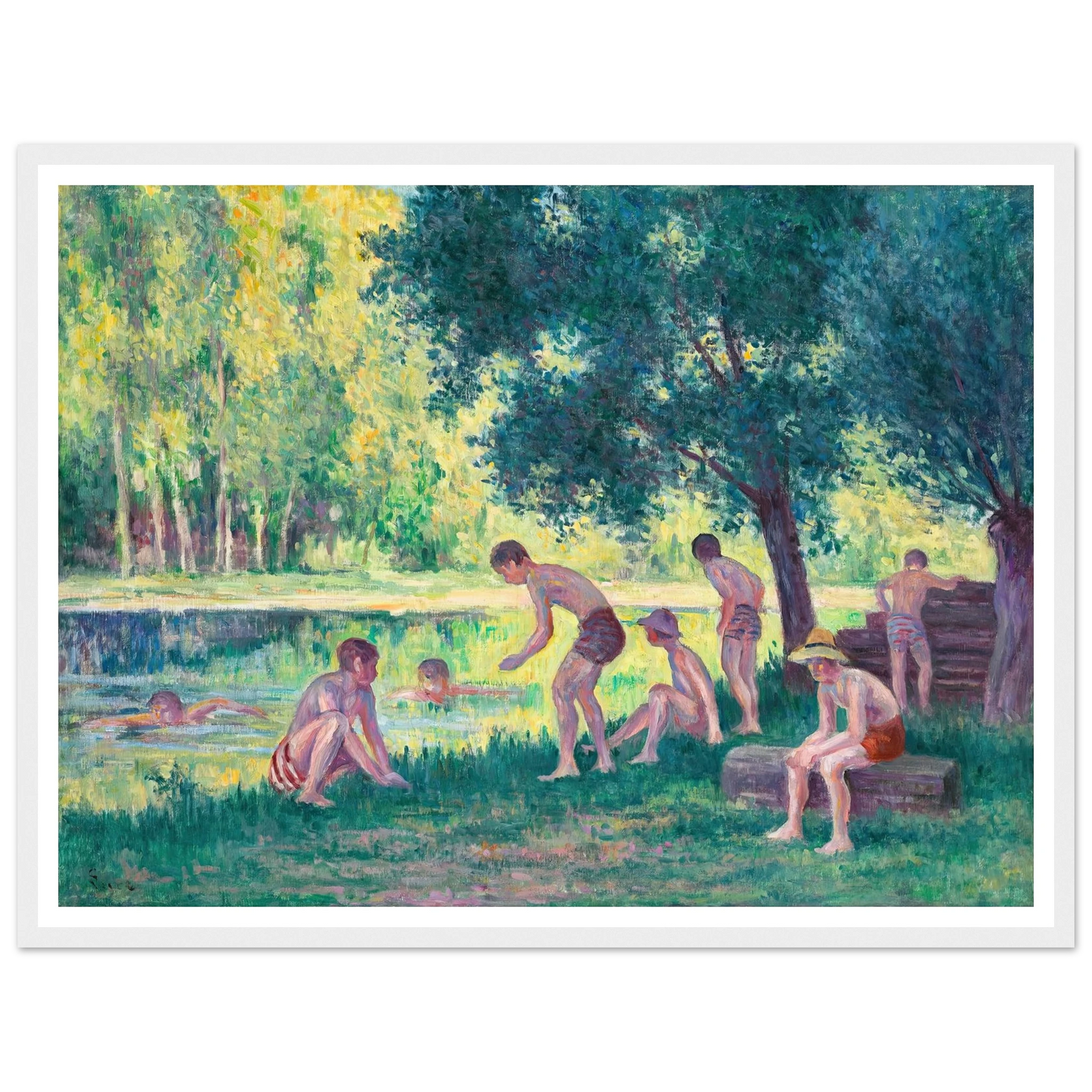 Baignade dans la cure (1908) Art Print | Maximilien Luce-Quipham Collections