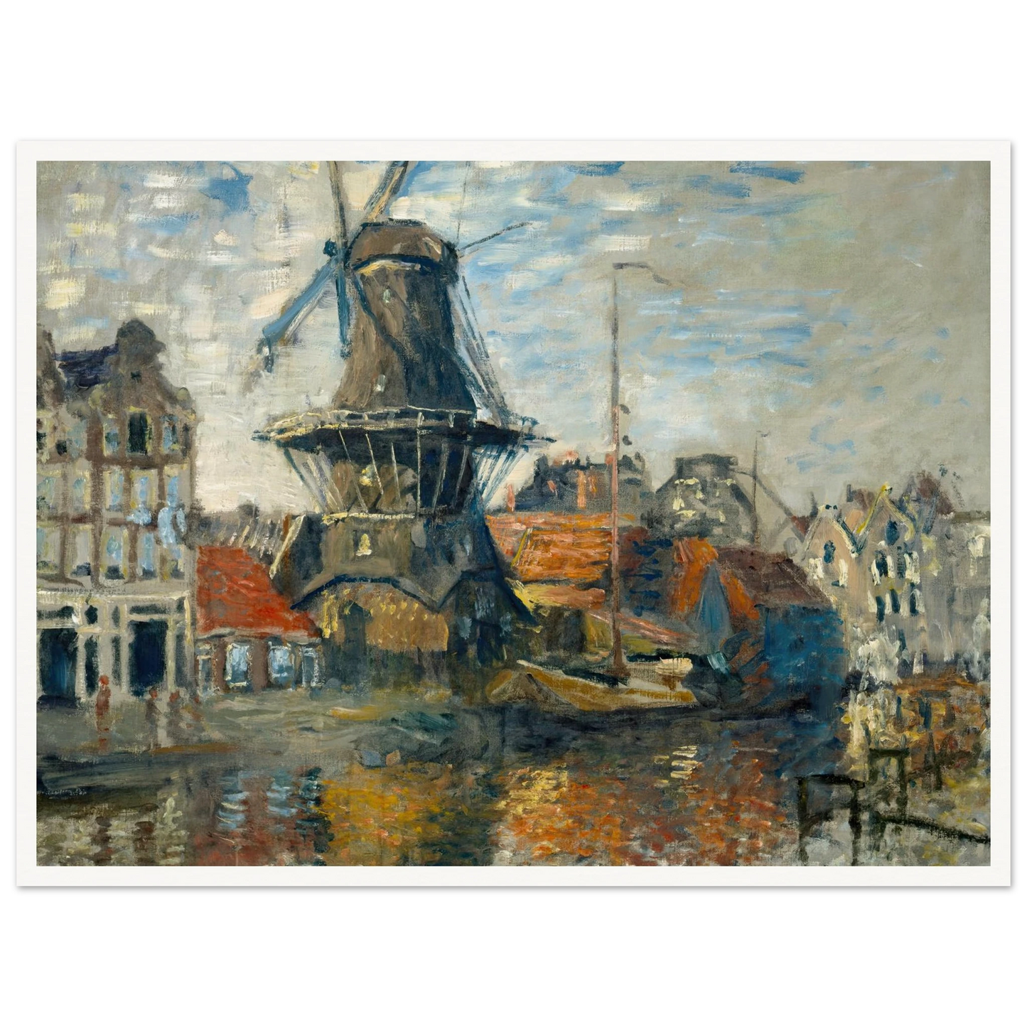 The Windmill on the Onbekende Gracht, Amsterdam (1874) Art Print | Claude Monet-Quipham Collections