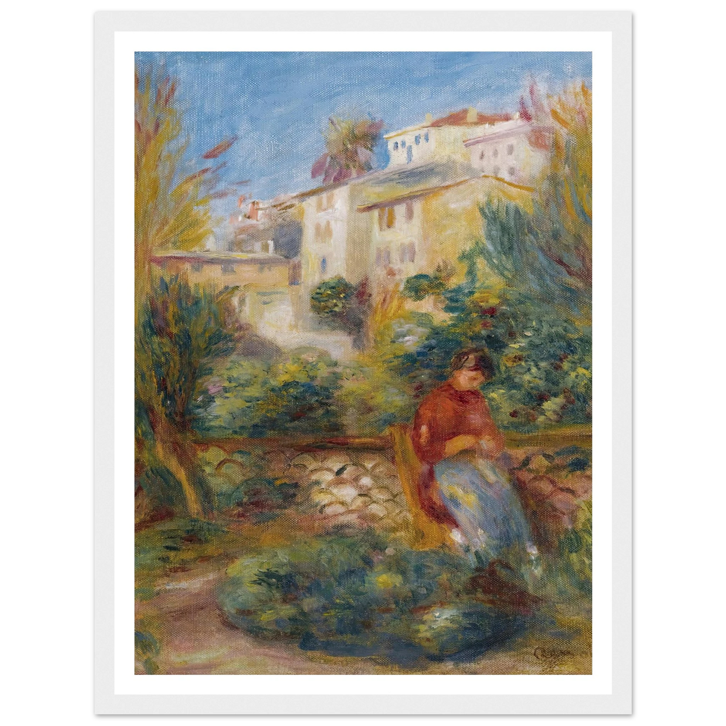 La Terrasse À Cagnes (circa 1908) Art Print | Pierre Auguste Renoir-Quipham Collections