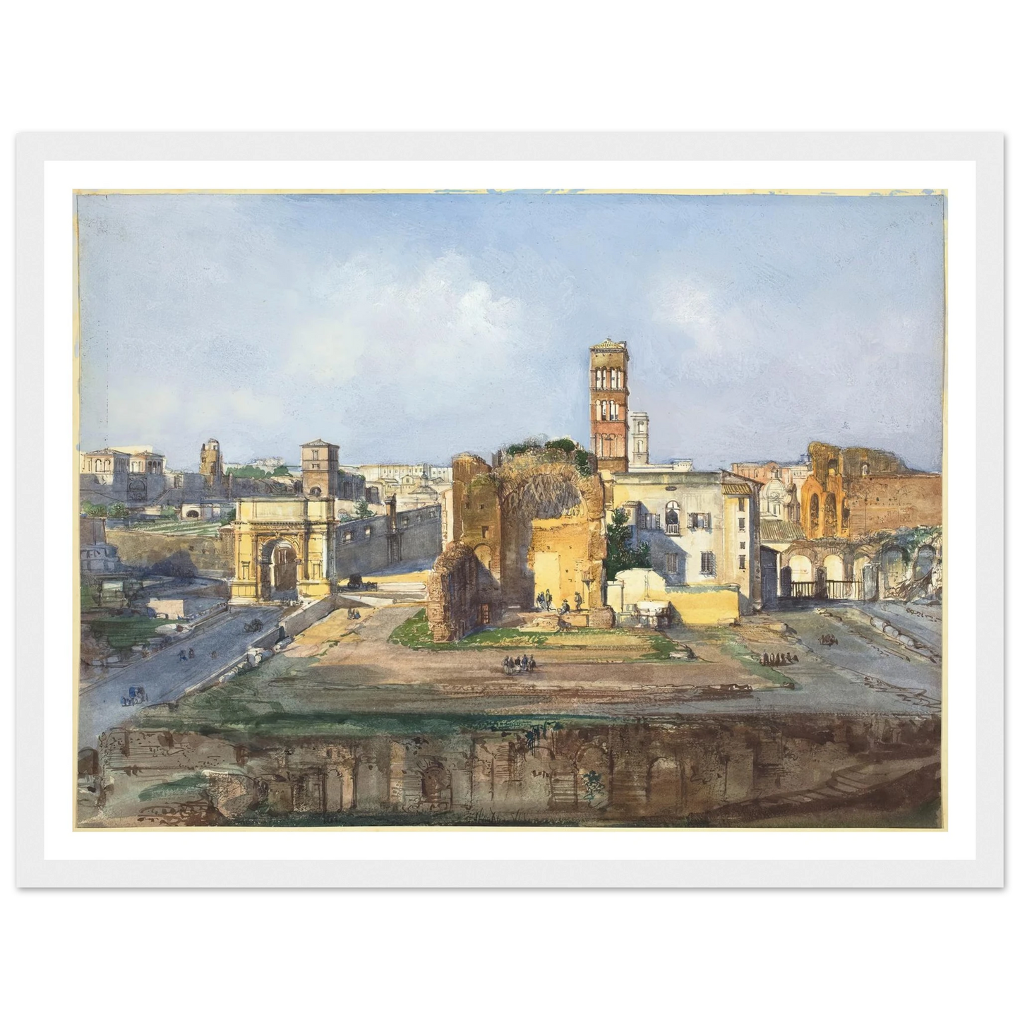 The Arch of Titus and the Temple of Venus and Rome near the Roman Forum Art Print | Ippolito Caffi-Quipham Collections