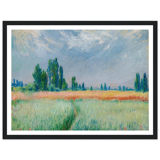 Champ De Blé (1881) Art Print | Claude Monet - Framed Poster - 30x40 cm / 12x16″ - Black frame
