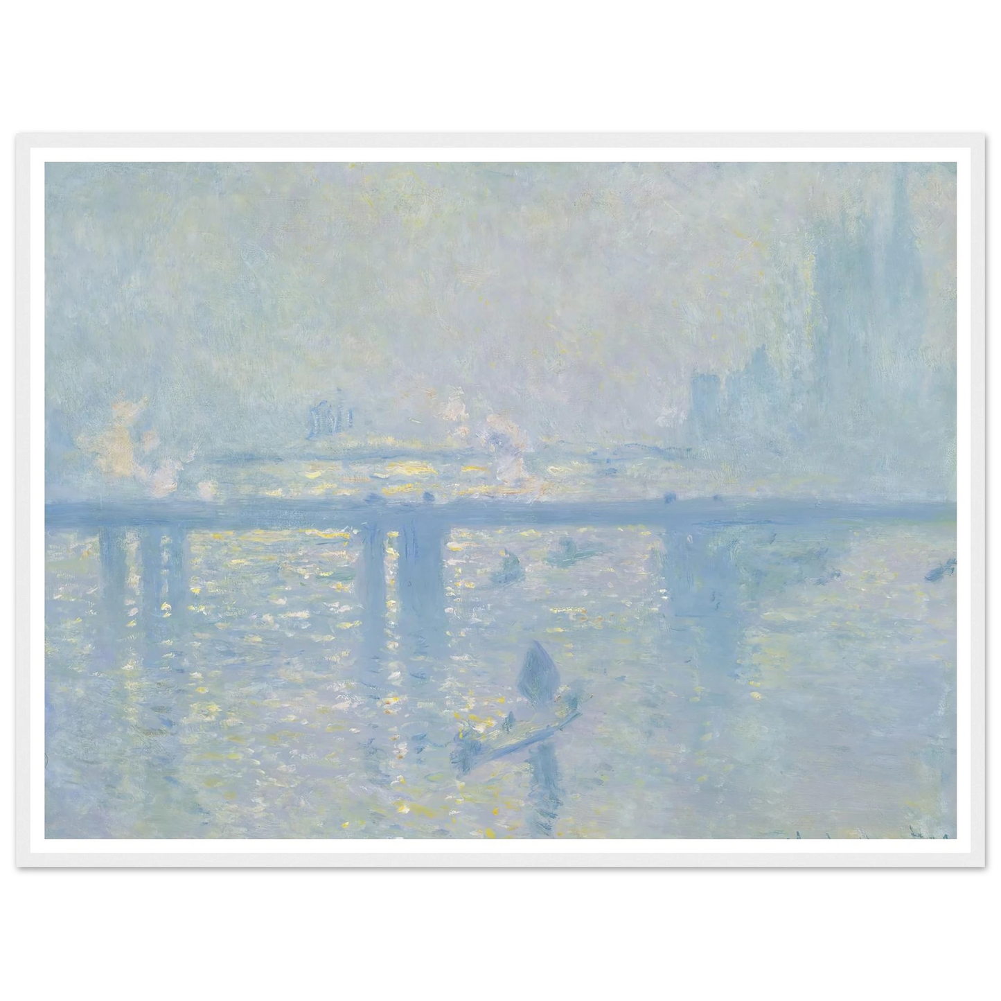 Charing Cross Bridge (1899) Art Print | Claude Monet - Framed Poster - 30x40 cm / 12x16″ - Black frame