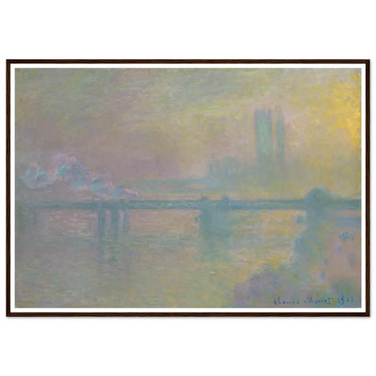Charing Cross Bridge, London (1901) Art Print | Claude Monet - Framed Poster - 70x100 cm / 28x40″ - Black frame