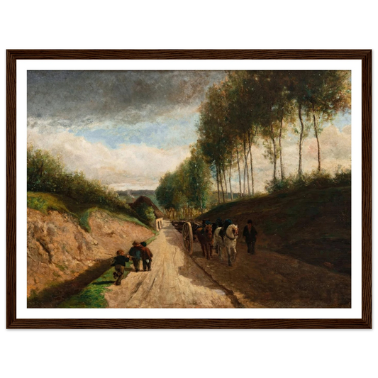 Chemin creux, environs de Chailly ( 1860) Art Print | Camille Pissarro - Framed Poster - 30x40 cm / 12x16″ - Black frame