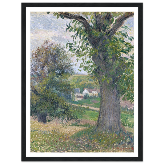 Chestnut Trees in Osny (1883) Art Print | Camille Pissarro - Framed Poster - 30x40 cm / 12x16″ - Black frame