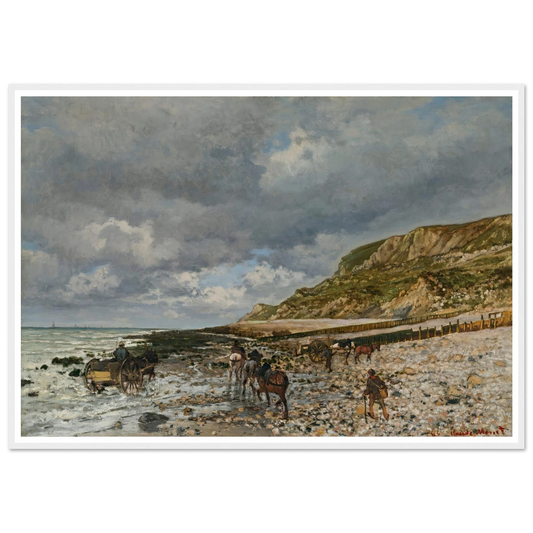 Chevaux À La Pointe De La Hève (1864) Art Print | Claude Monet - Framed Poster - 30x40 cm / 12x16″ - Black frame