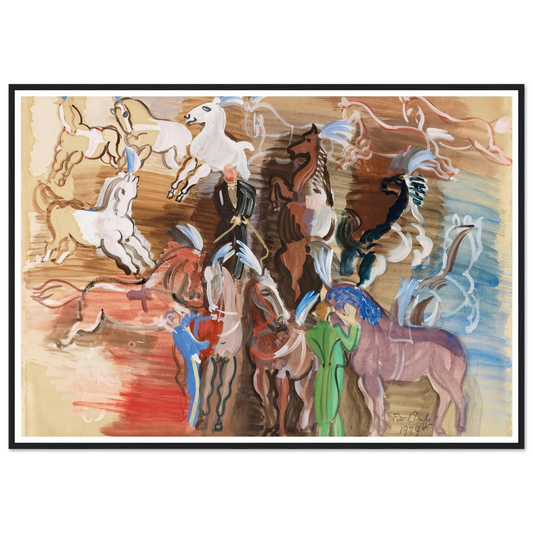 Chevaux de cirque (1924) Art Print | Raoul Dufy - Framed Poster - 30x40 cm / 12x16″ - Black frame