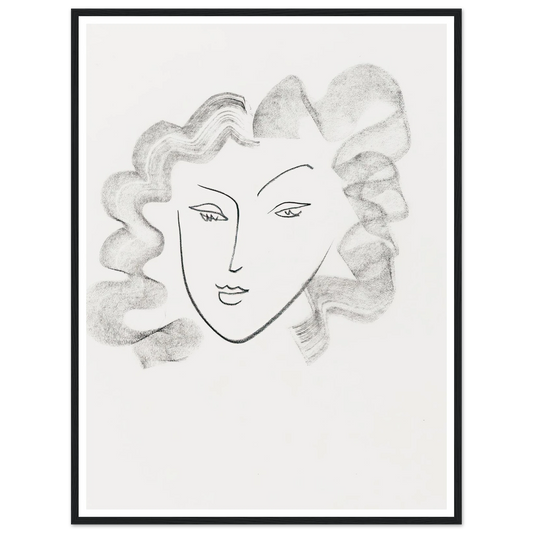 Chevelure ruban de fumée (1942) Art Print | Henri Matisse - Framed Poster - 30x40 cm / 12x16″ - Black frame