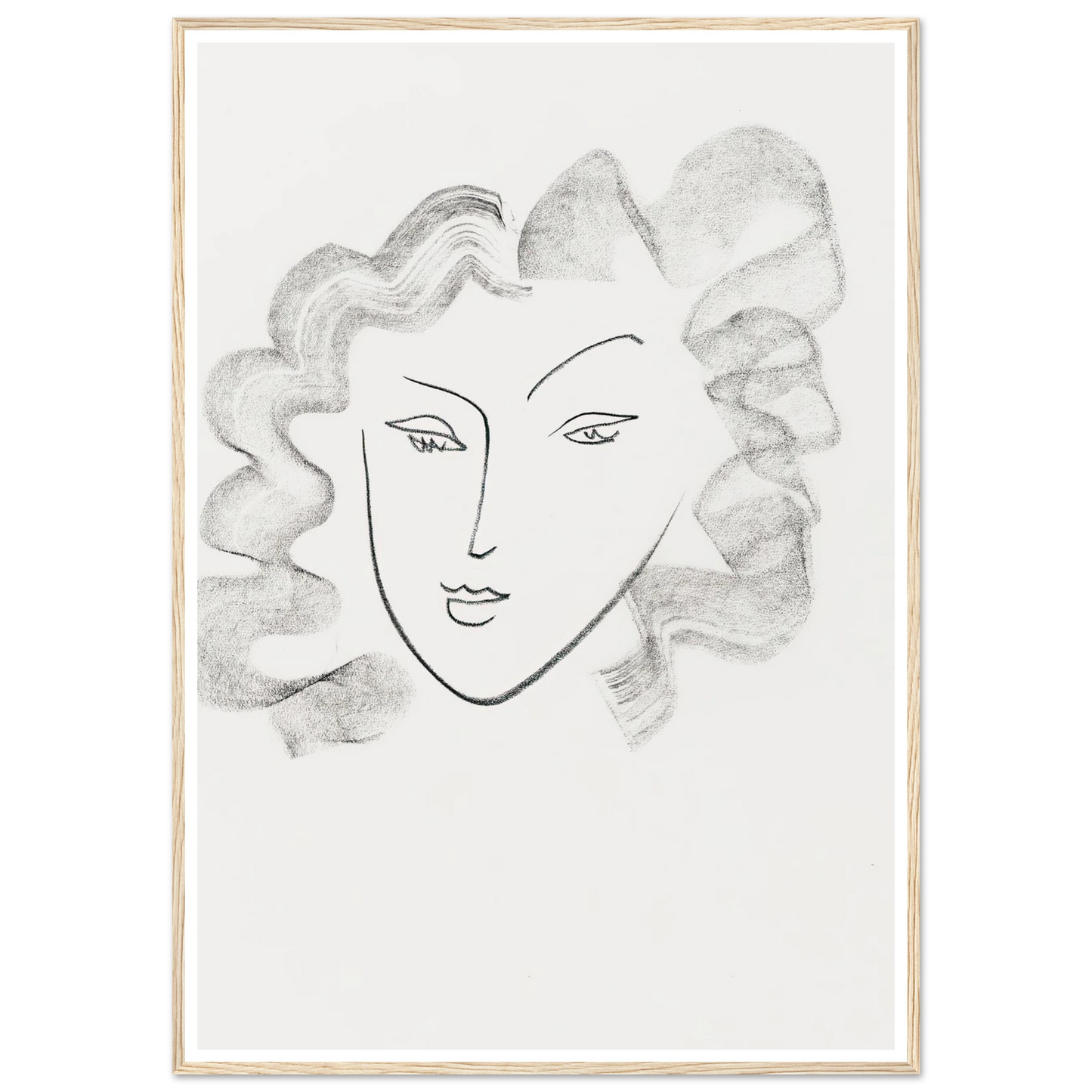 Chevelure ruban de fumée (1942) Art Print | Henri Matisse - Framed Poster - 30x40 cm / 12x16″ - Black frame