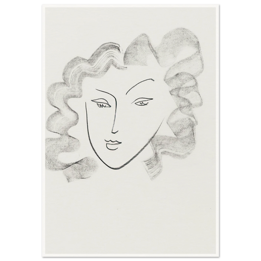 Chevelure ruban de fumée (1942) Art Print | Henri Matisse - Framed Poster - 30x40 cm / 12x16″ - Black frame