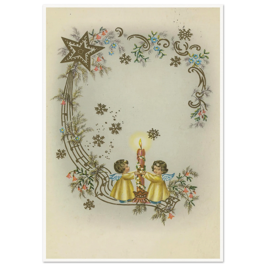 Children By The Christmas Light - Framed Poster - 30x40 cm / 12x16″ - Black frame