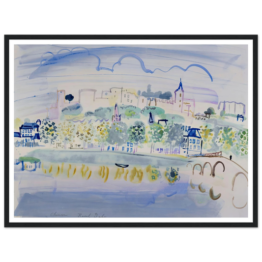 Chinon (Quinone) (1938) Art Print | Raoul Dufy - Framed Poster - 30x40 cm / 12x16″ - Black frame