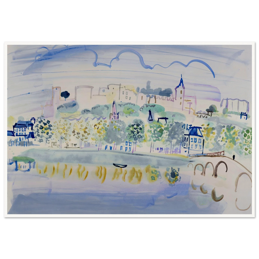 Chinon (Quinone) (1938) Art Print | Raoul Dufy - Framed Poster - 30x40 cm / 12x16″ - Black frame