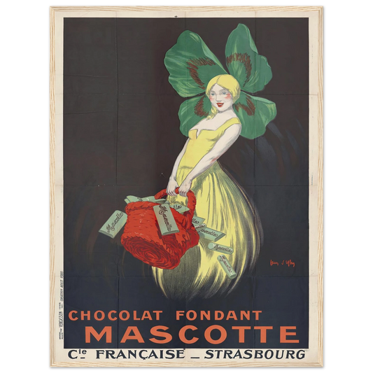Chocolat fondant Mascotte. Compagnie française, Strasbourg (1920) Art Print | Jean Dylen - Framed Poster - 30x40 cm / 12x16″ - Black frame