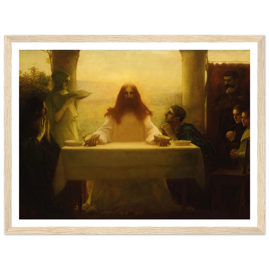 Christ and the Pilgrims at Emmaus (1898) Art Print | Pascal Adolphe Jean Dagnan Bouveret - Framed Poster - 30x40 cm / 12x16″ - Black frame
