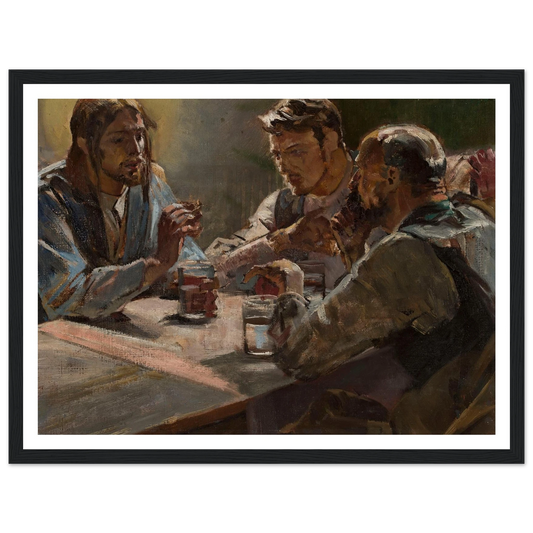 Christ in Emmaus (1897) Art Print | Jacek Malczewski - Framed Poster - 30x40 cm / 12x16″ - Black frame