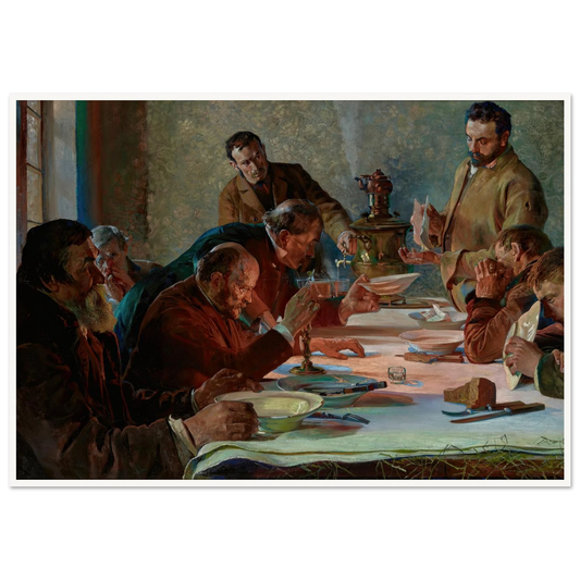 Christmas Eve in Siberia (1892) Art Print | Jacek Malczewski - Framed Poster - 30x40 cm / 12x16″ - Black frame