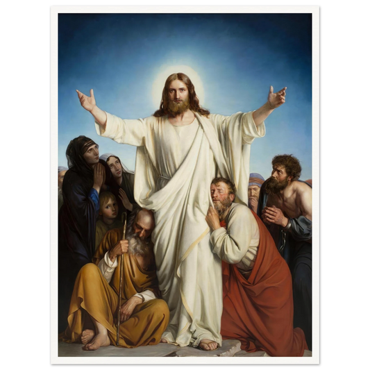 Christus Consolator (1881) Art Print | Carl Bloch - Framed Poster - 30x40 cm / 12x16″ - Black frame