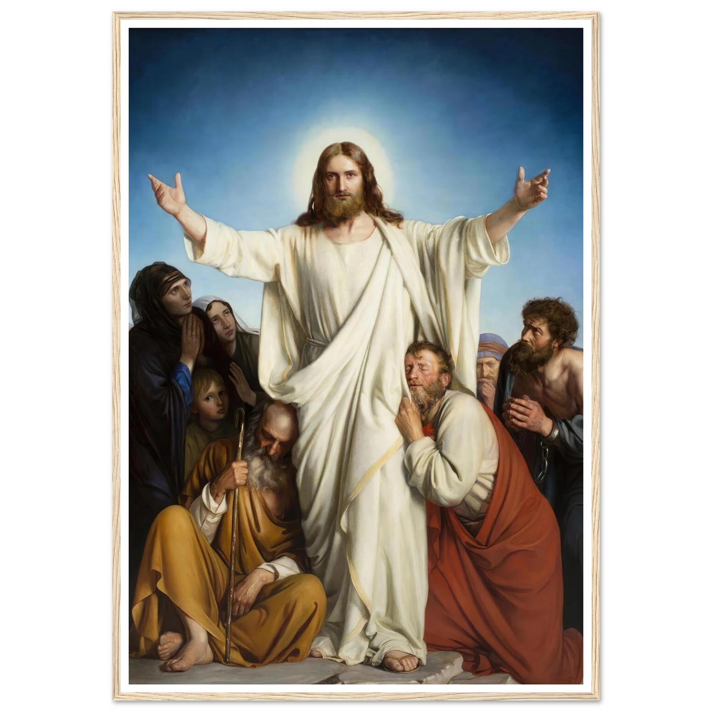 Christus Consolator (1881) Art Print | Carl Bloch - Framed Poster - 30x40 cm / 12x16″ - Black frame