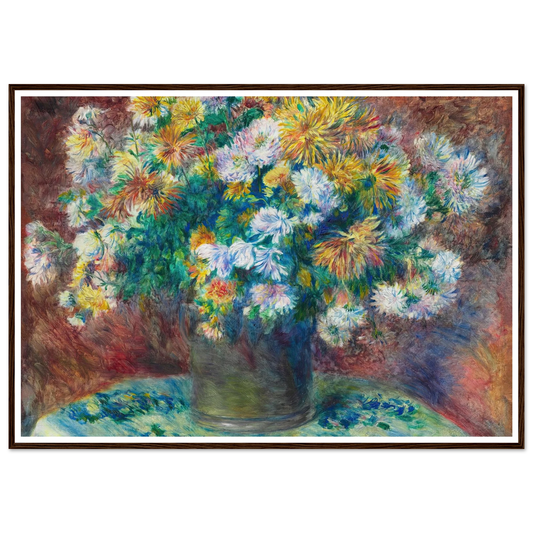 Chrysanthemums (1881) Art Print | Pierre Auguste Renoir - Framed Poster - 30x40 cm / 12x16″ - Black frame