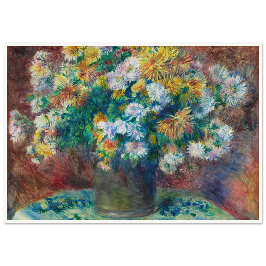 Chrysanthemums (1881) Art Print | Pierre Auguste Renoir - Framed Poster - 30x40 cm / 12x16″ - Black frame