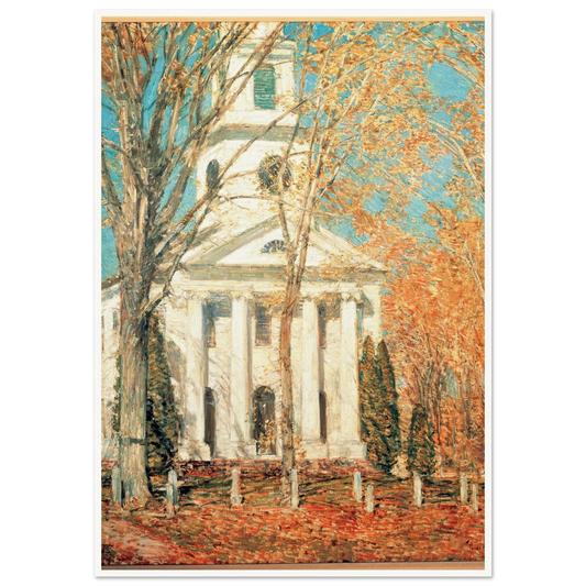 Church at Old Lyme, Connecticut (1905) Art Print | Childe Hassam - Framed Poster - 30x40 cm / 12x16″ - Black frame