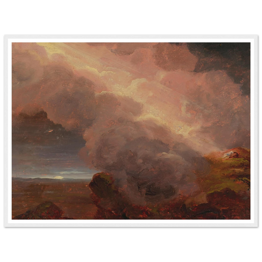Clouds On The Mountaintop Art Print | Thomas Cole - Framed Poster - 30x40 cm / 12x16″ - Black frame