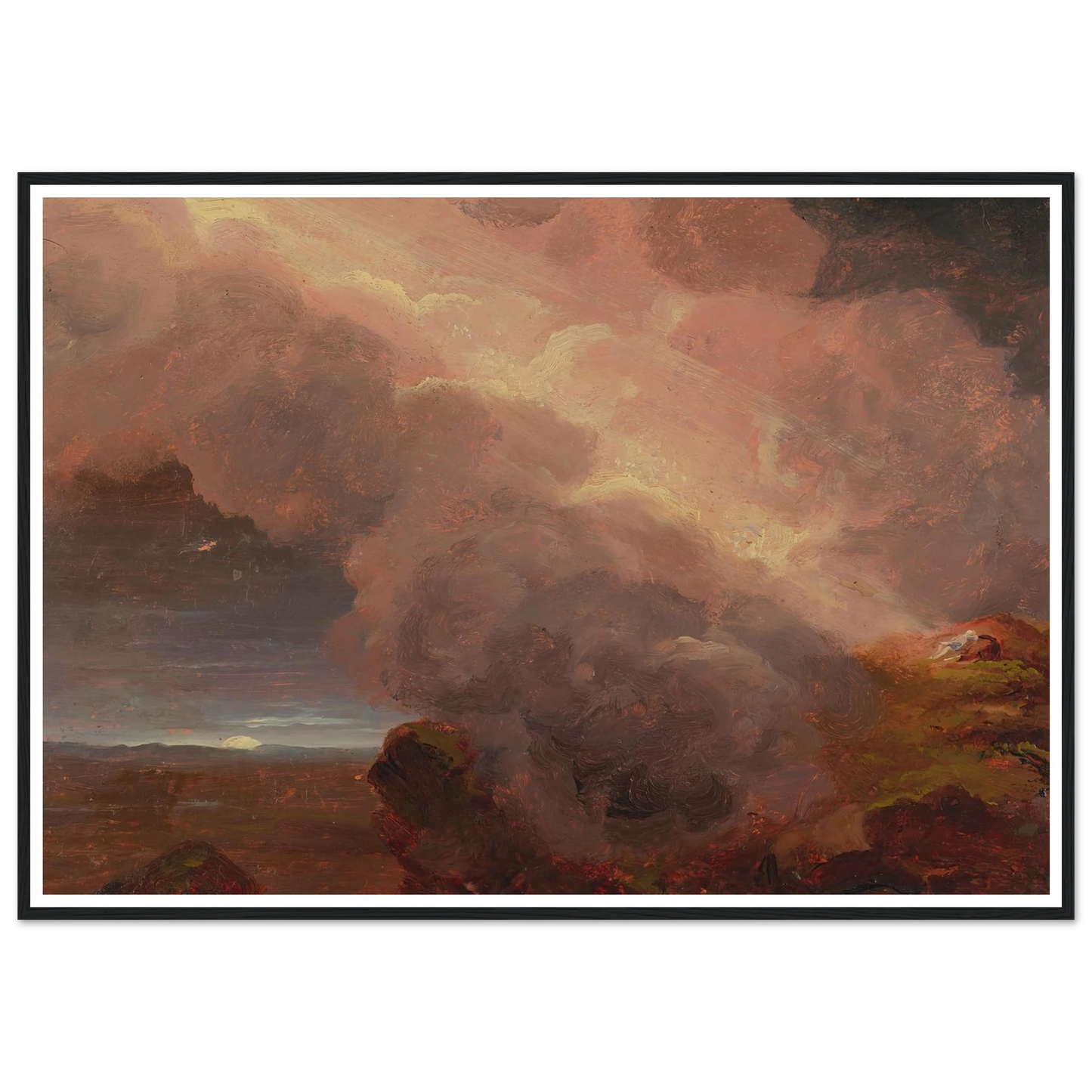 Clouds On The Mountaintop Art Print | Thomas Cole - Framed Poster - 30x40 cm / 12x16″ - Black frame