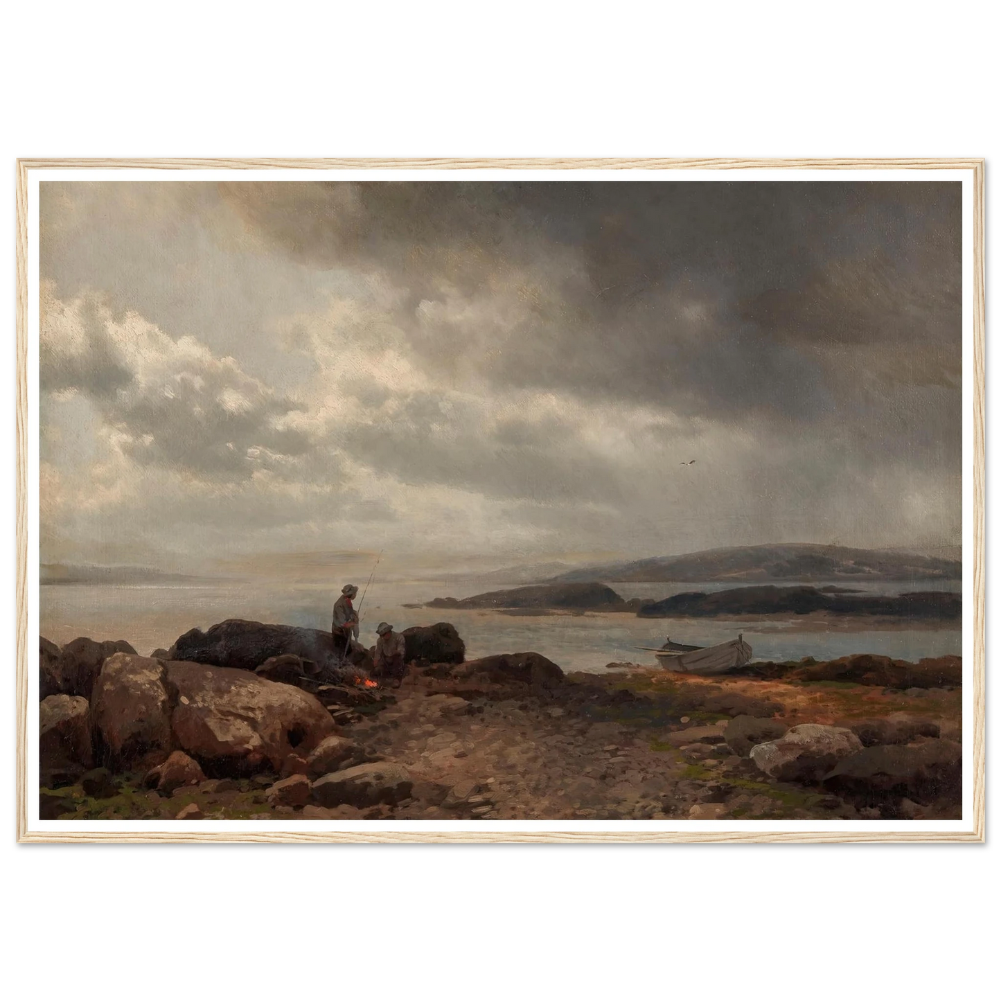 Coast of Maine Art Print | Hermann Ottomar Herzog - Framed Poster - 30x40 cm / 12x16″ - Black frame