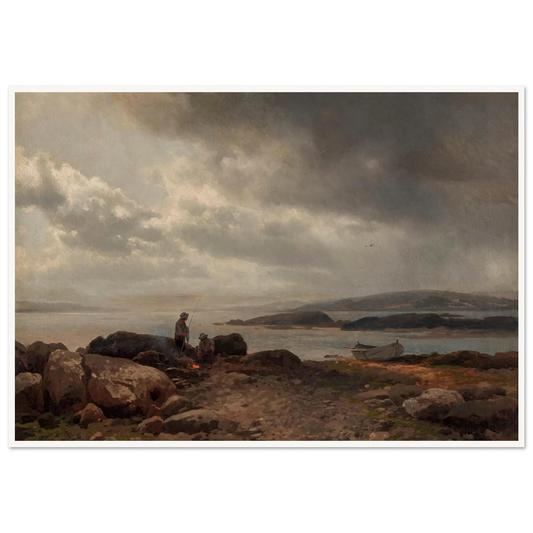 Coast of Maine Art Print | Hermann Ottomar Herzog - Framed Poster - 30x40 cm / 12x16″ - Black frame