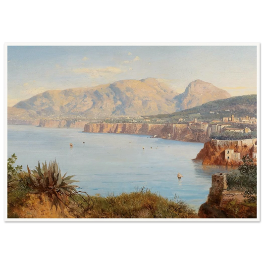 Coastal Landscape In Sorrento Near Naples Art Print | Albert Zimmermann - Framed Poster - 30x40 cm / 12x16″ - Black frame
