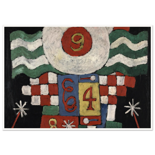 Collection of Numbers, Designs and Letters Seen by Me at the Beginning of the War in Berlin–Military in Nature (ca. 1915) Art Print | Marsden Hartley - Framed Poster - 30x40 cm / 12x16″ - Black frame