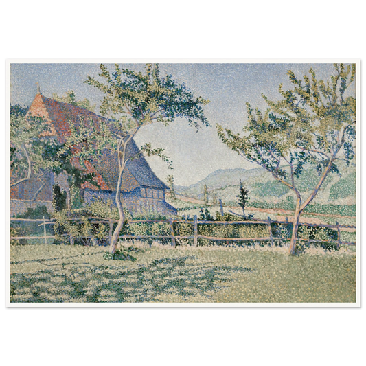 Comblat-le-Château, the Meadow (Le Pré) (1886) Art Print | Paul Signac - Framed Poster - 30x40 cm / 12x16″ - Black frame