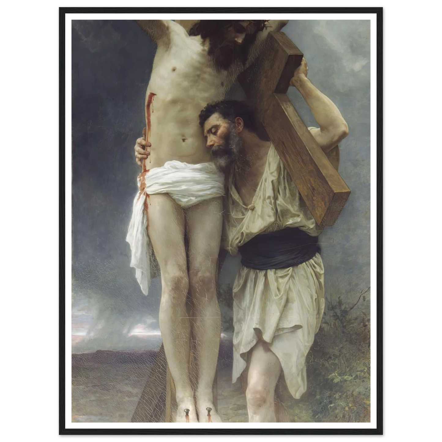 Compassion (1897) Art Print | William Bouguereau - Framed Poster - 30x40 cm / 12x16″ - Black frame