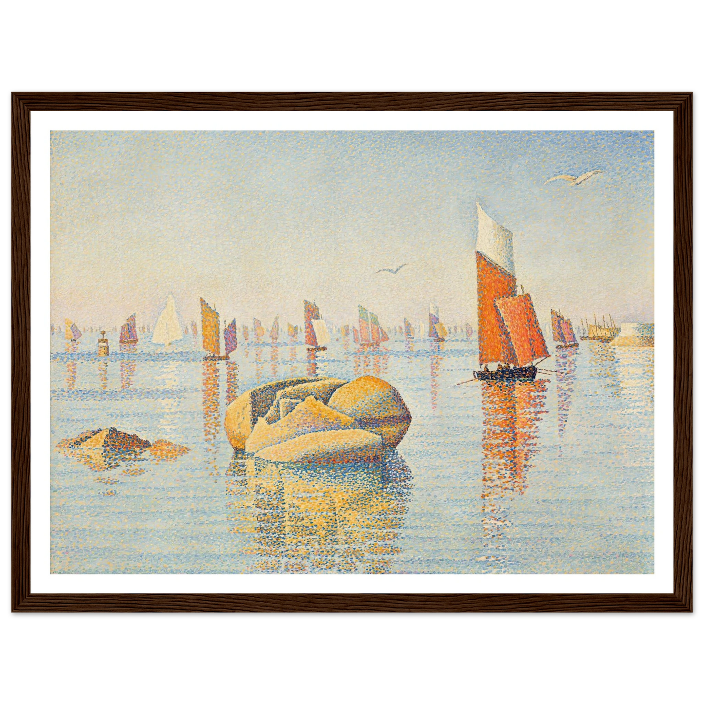 Concarneau, calme du matin (1891) Art Print | Paul Signac - Framed Poster - 30x40 cm / 12x16″ - Black frame