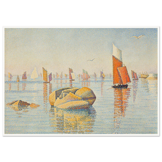 Concarneau, calme du matin (1891) Art Print | Paul Signac - Framed Poster - 30x40 cm / 12x16″ - Black frame