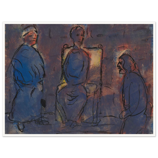 Conversation (1919) Art Print | Christian Rohlfs - Framed Poster - 30x40 cm / 12x16″ - Black frame