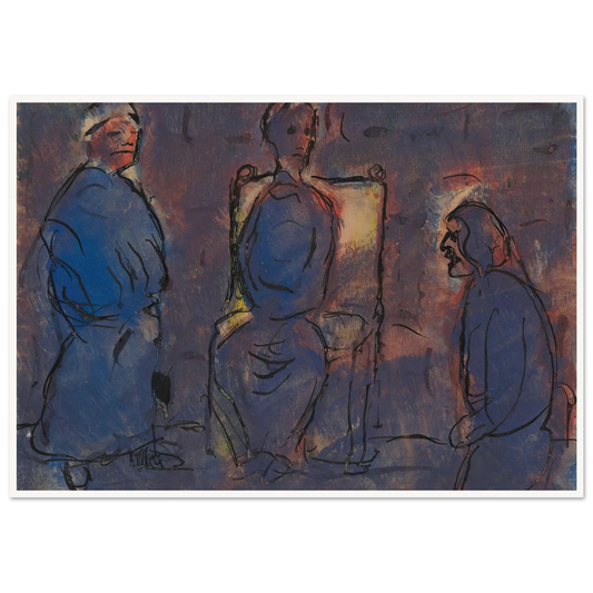 Conversation (1919) Art Print | Christian Rohlfs - Framed Poster - 30x40 cm / 12x16″ - Black frame