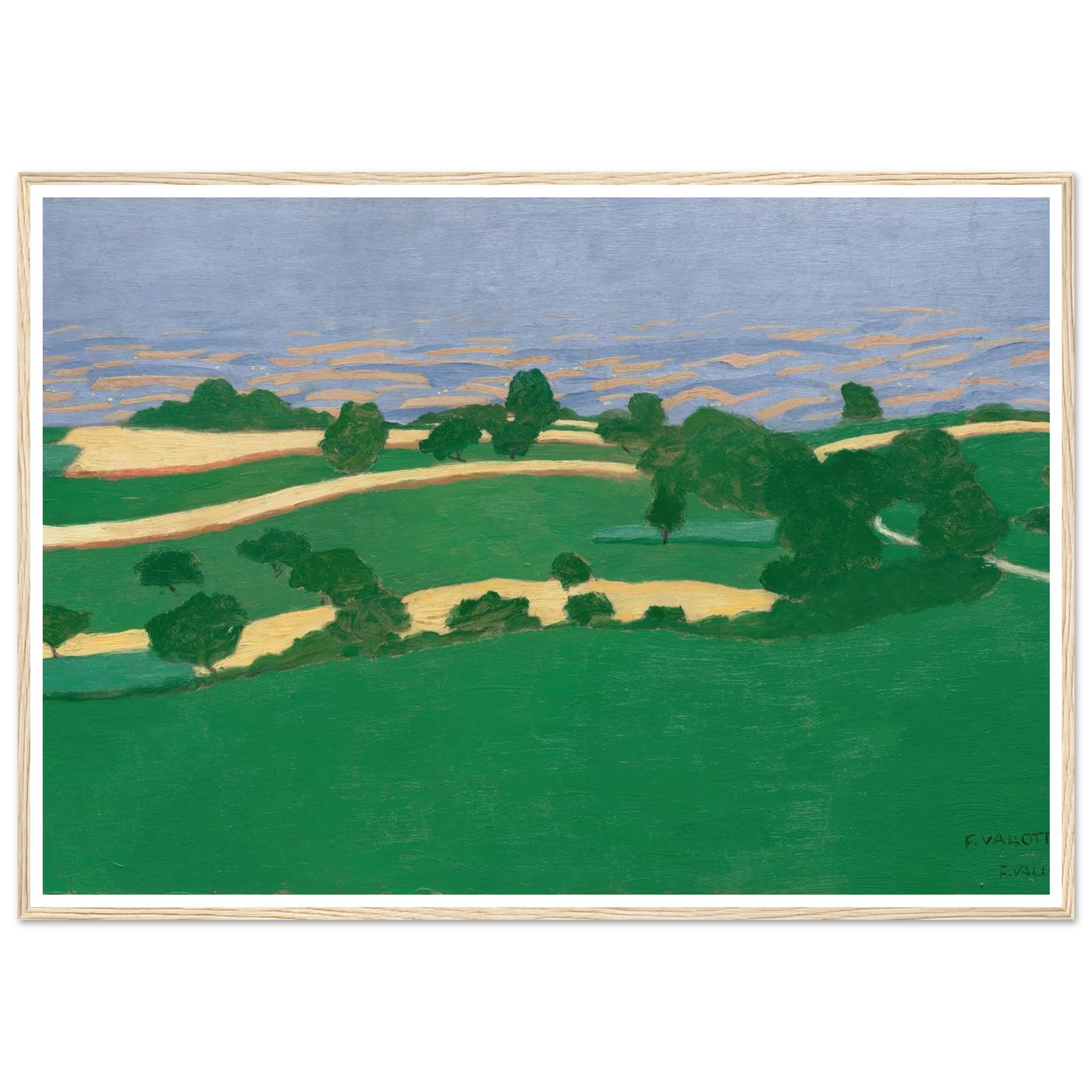 Corn Fields (1900) Art Print | Felix Vallotton - Framed Poster - 30x40 cm / 12x16″ - Black frame