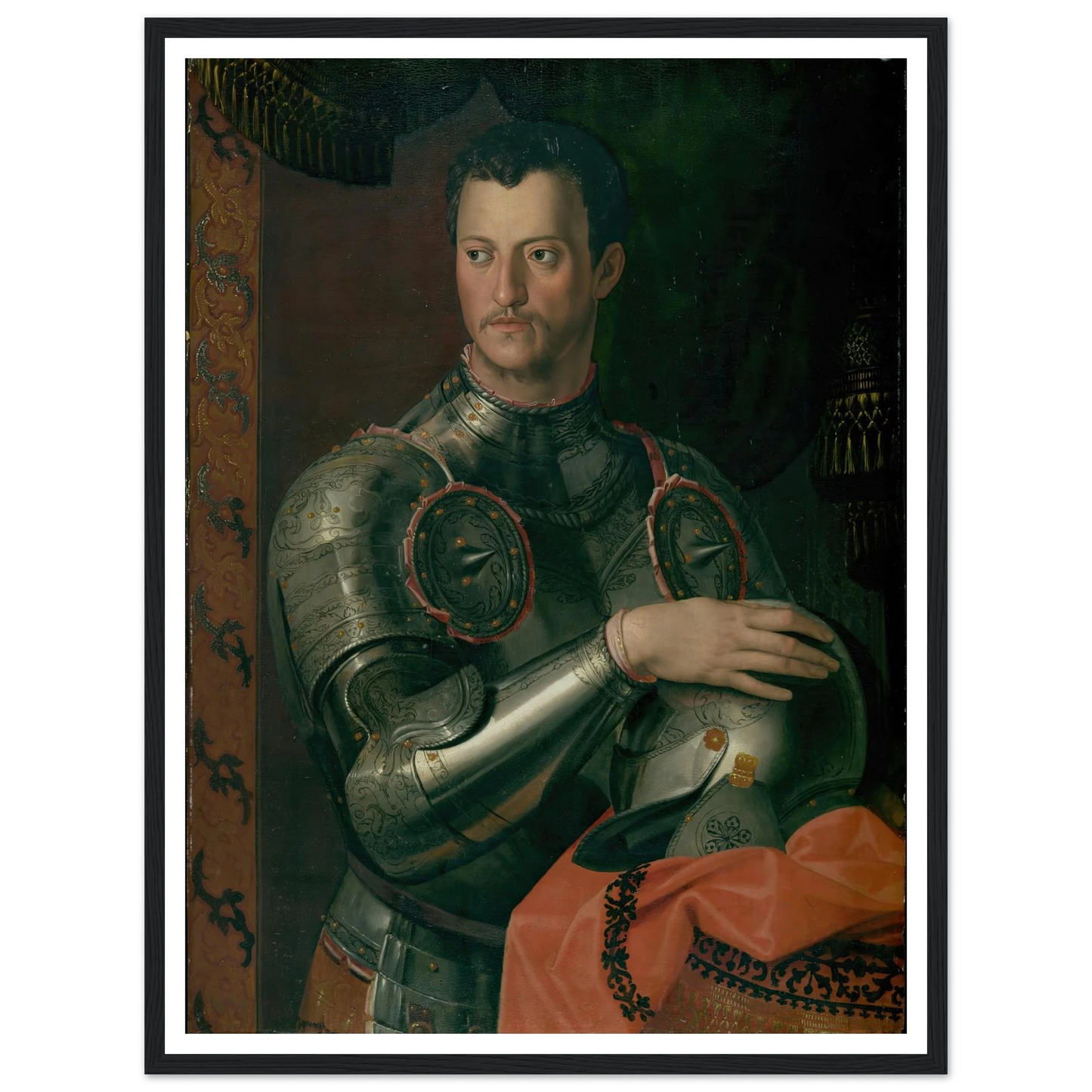 Cosimo I De’ Medici (1519–1574) Art Print | Agnolo Bronzino - Framed Poster - 30x40 cm / 12x16″ - Black frame