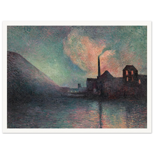 Couillet, La Nuit (1896) Art Print | Maximilien Luce - Framed Poster - 30x40 cm / 12x16″ - Black frame