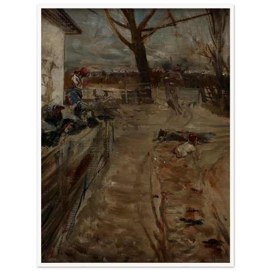 Country Farm (1907-1911) Art Print | Jacek Malczewski - Framed Poster - 30x40 cm / 12x16″ - Black frame
