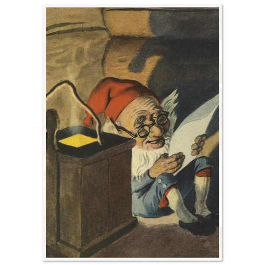 Cozy Gnome Reading Time - Framed Poster - 30x40 cm / 12x16″ - Black frame
