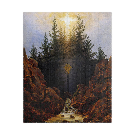 Croix dans la Forêt Huile sur toile Puzzle | Caspar David Friedrich - - 252 pcs (Vertical) -