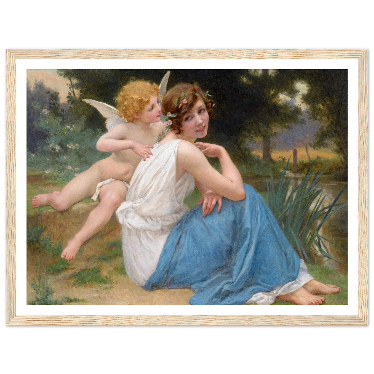 Cupid and Psyche Art Print | Guillaume Seignac - Framed Poster - 30x40 cm / 12x16″ - Black frame