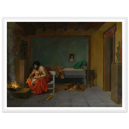 Cupid’s Shivering Limbs the Embers Warm Art Print | Jean Leon Gerome - Framed Poster - 30x40 cm / 12x16″ - Black frame