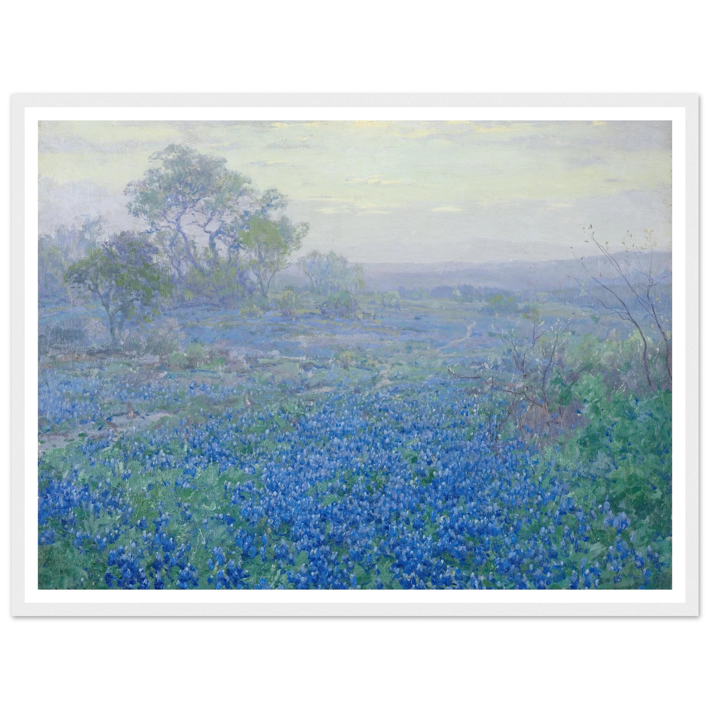 A Cloudy Day, Bluebonnets near San Antonio, Texas (1918) Art Print | Julian Onderdonk-Quipham Collections