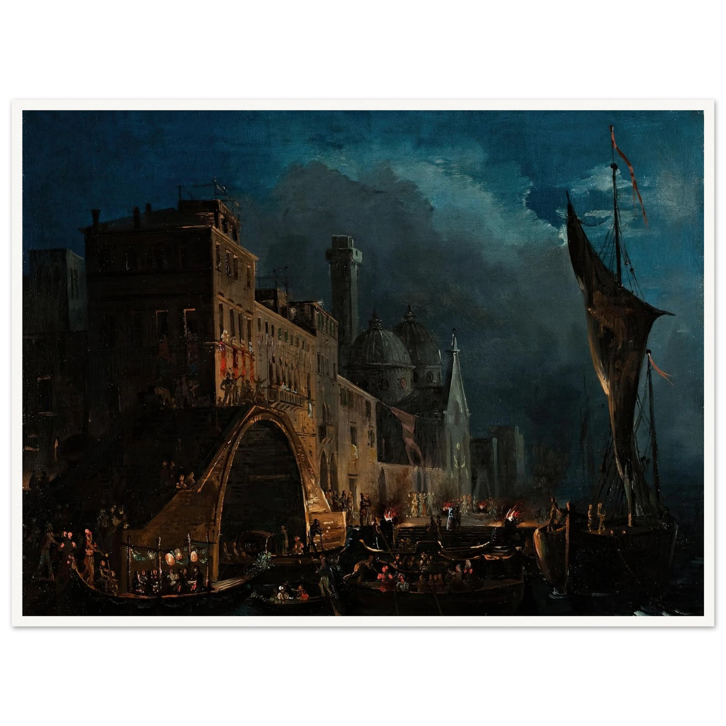 A Venetian Gala Night (1824-1838) Art Print | Ippolito Caffi-Quipham Collections